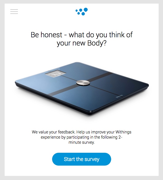 withings customer survey example